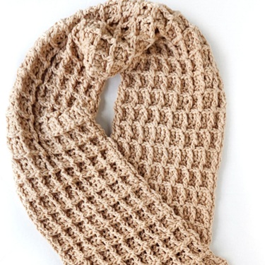 waffle stitch crochet scarf