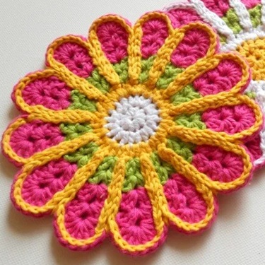crochet flower coaster patterns