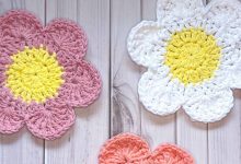 crochet flower coaster patterns