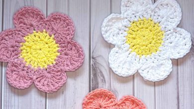 crochet flower coaster patterns