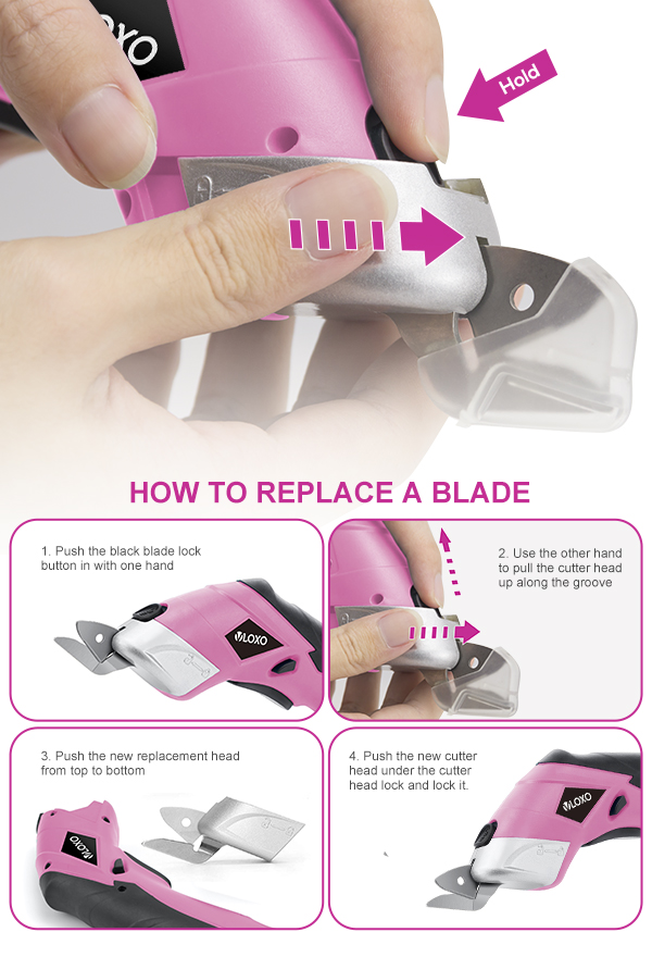 How to change the blade on pink cordless fabric scissors